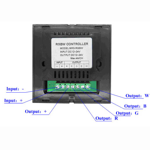 DC12/24V Max 16A 4Ax4CH, Universal Wall Install Series 36keys RF RGBW Panel DMX Controller For RGBW Strips light DC12/24V Max 16A 4Ax4CH, Universal Wall Install Series 36keys RF RGBW Panel DMX Controller For RGBW Strips light